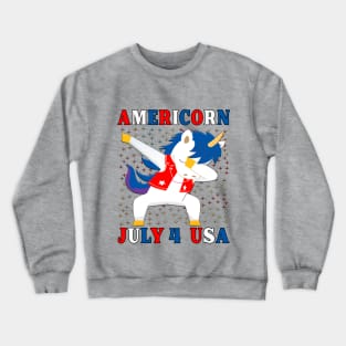 Americorn July 4th USA Star Spangled Banner. Crewneck Sweatshirt